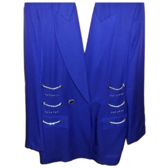 Royal Blue Jacket Embellished - Picture 3 of 12